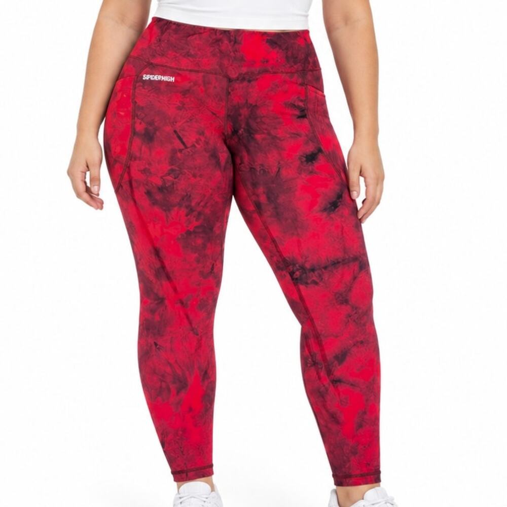 Superfresh Red Tie Dye Athletic Leggings Size XL